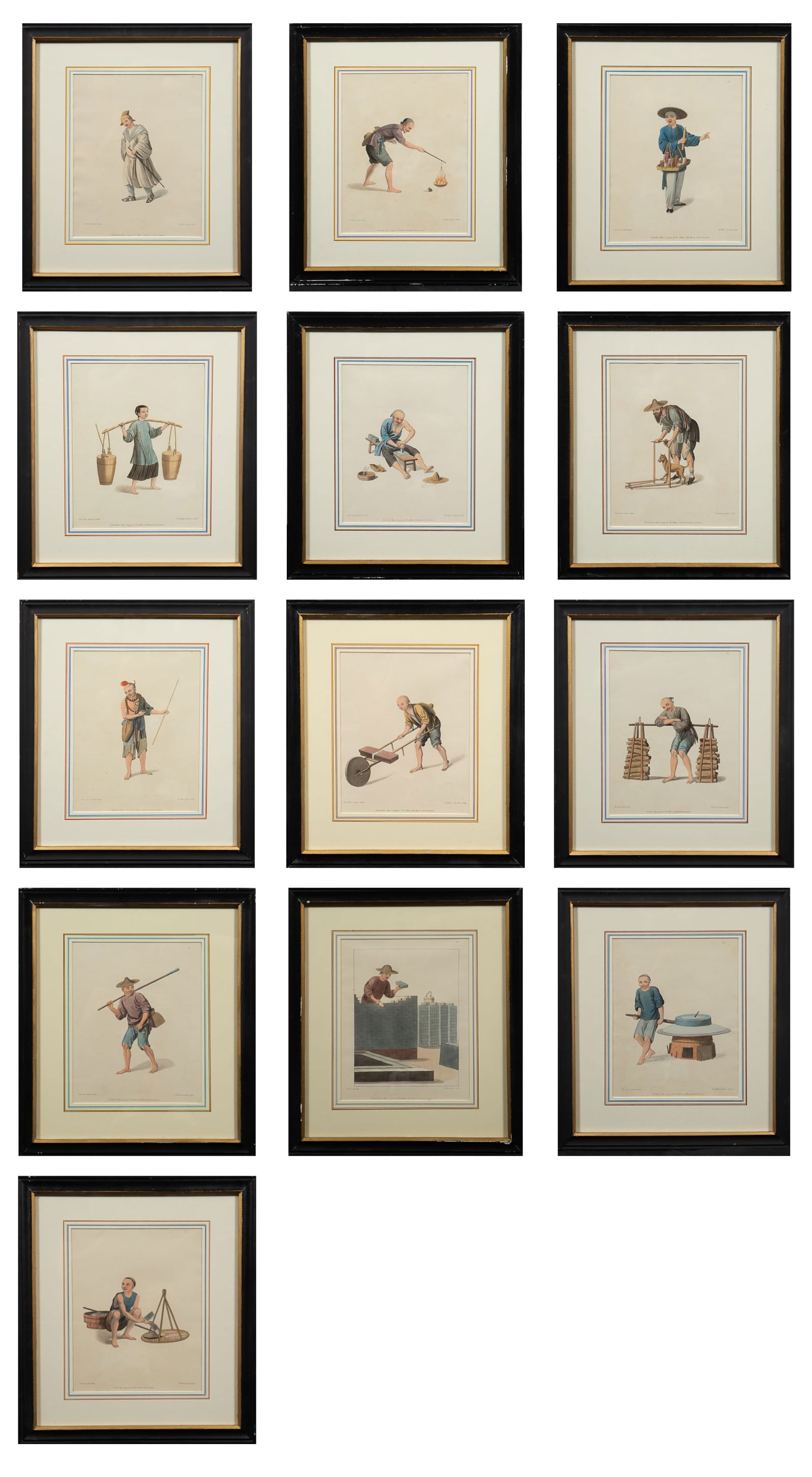 13 Circa 1799 Dadley Engravings of Chinese People. (1 of 19)