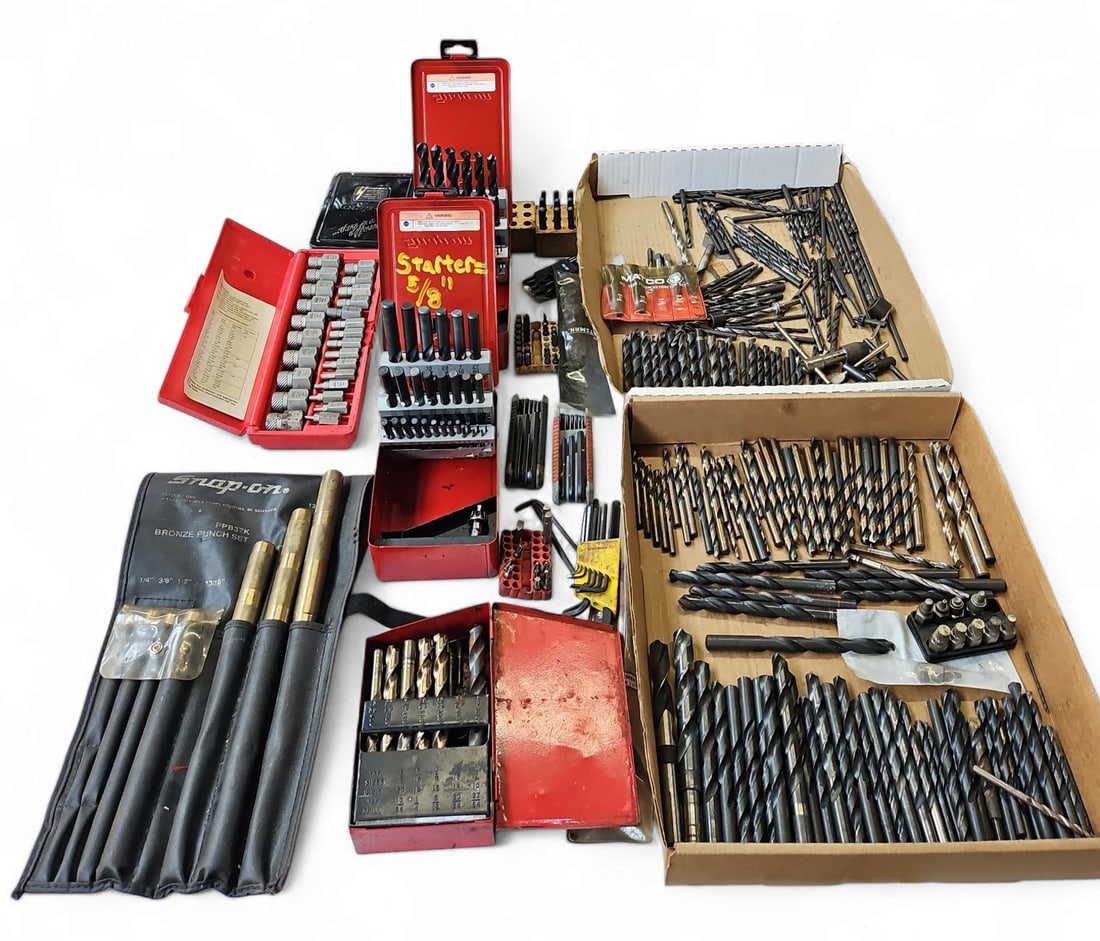 Lot of Assorted Drill Bits & Punch Set. (1 of 3)