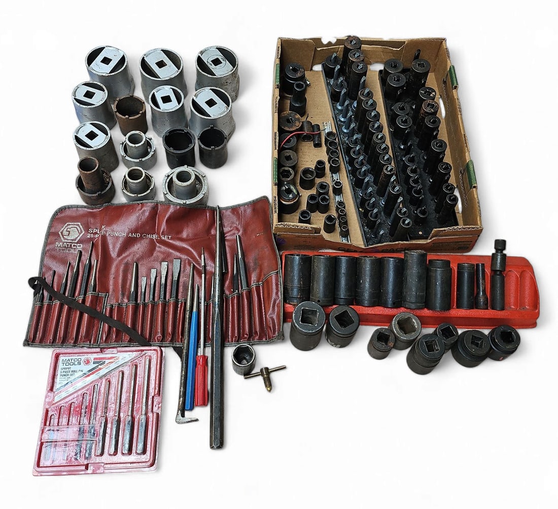Lot of Impact Sockets, Punch Sets & More. (1 of 3)