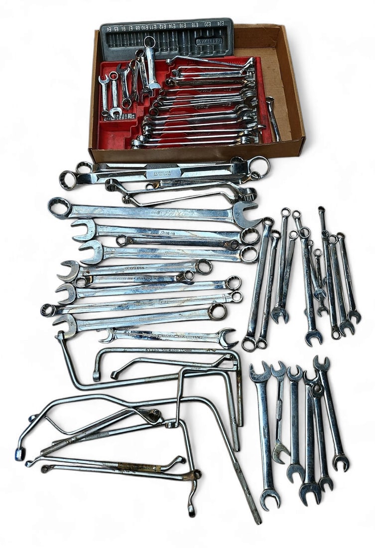 Large Lot of Snap-on Open Ended Box Wrenches. (1 of 3)