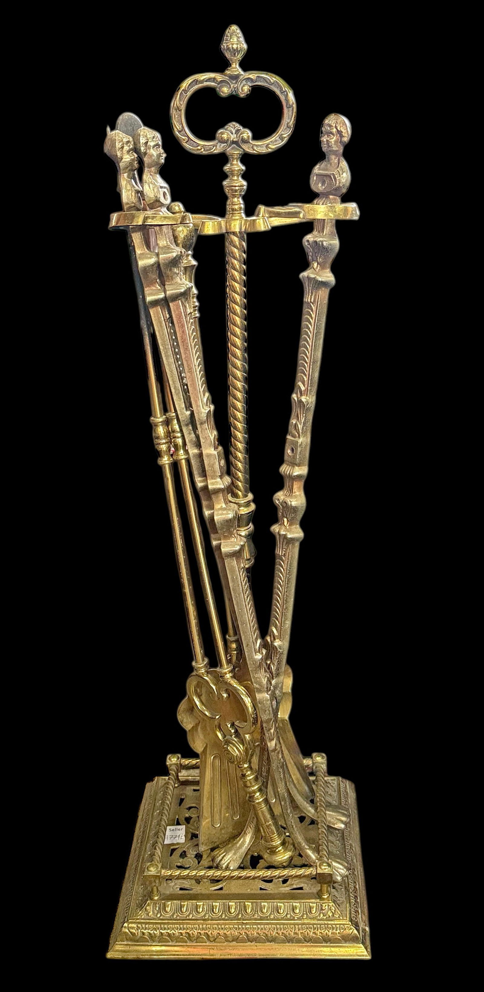 Ornate Brass Fireplace Stand w/ Fireplace Tools. (1 of 1)