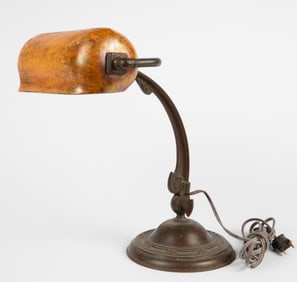 Handel Desk Lamp w/ Iridescent Shade.