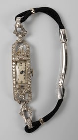 Antique Platinum & Diamond Watch - Staehli Swiss.