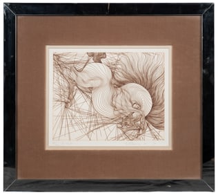 La Chute, Abstract Etching by Guillaume Azoulay.