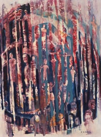Abstract Figural Painting by Nathaniel Reich.