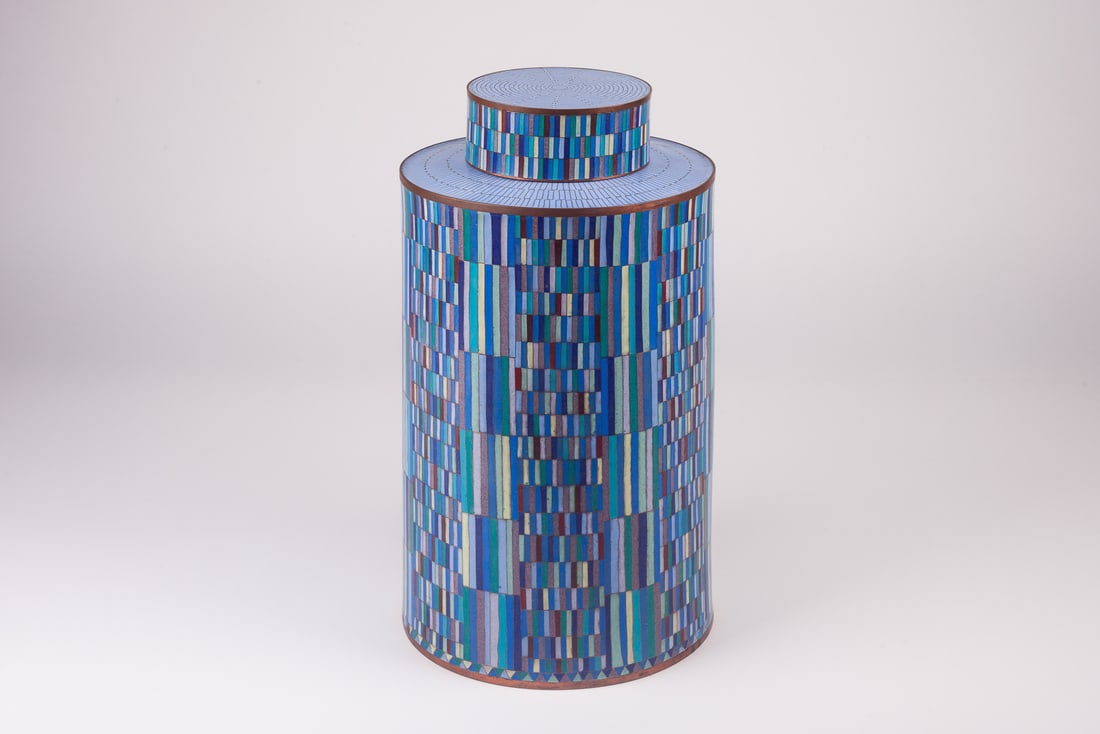 Fabienne Jouvin Paris "Sticks" Cloisonne Long Jar. (1 of 12)
