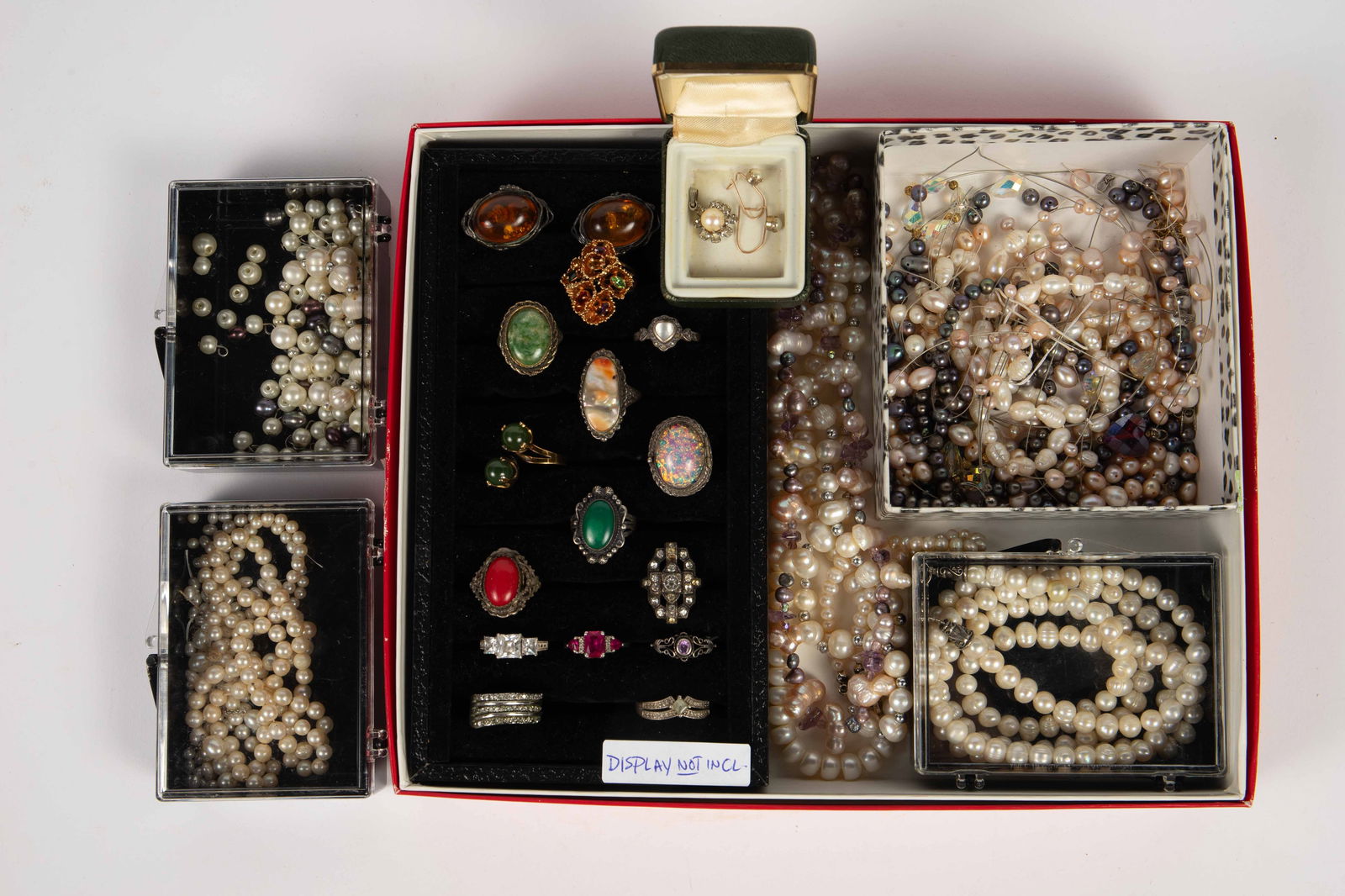 Lot of Pearl Necklaces & Sterling Silver Rings. (1 of 10)