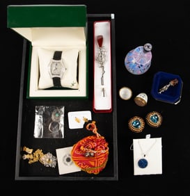 Lot of Costume Jewelry - Sterling, Dior, Amber.