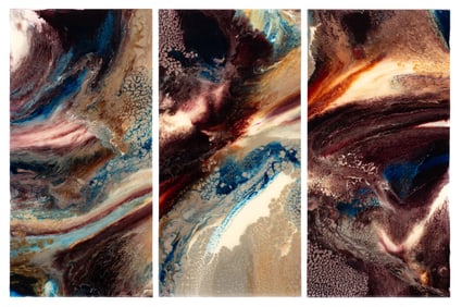 Abstract Resin Triptych by Nicholas Mirandon.