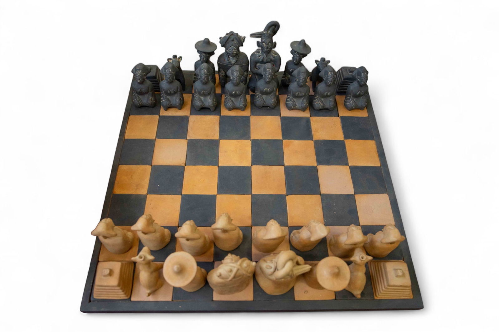 Pre-Columbian Style Chess Set w/ Pottery Pieces. (1 of 10)