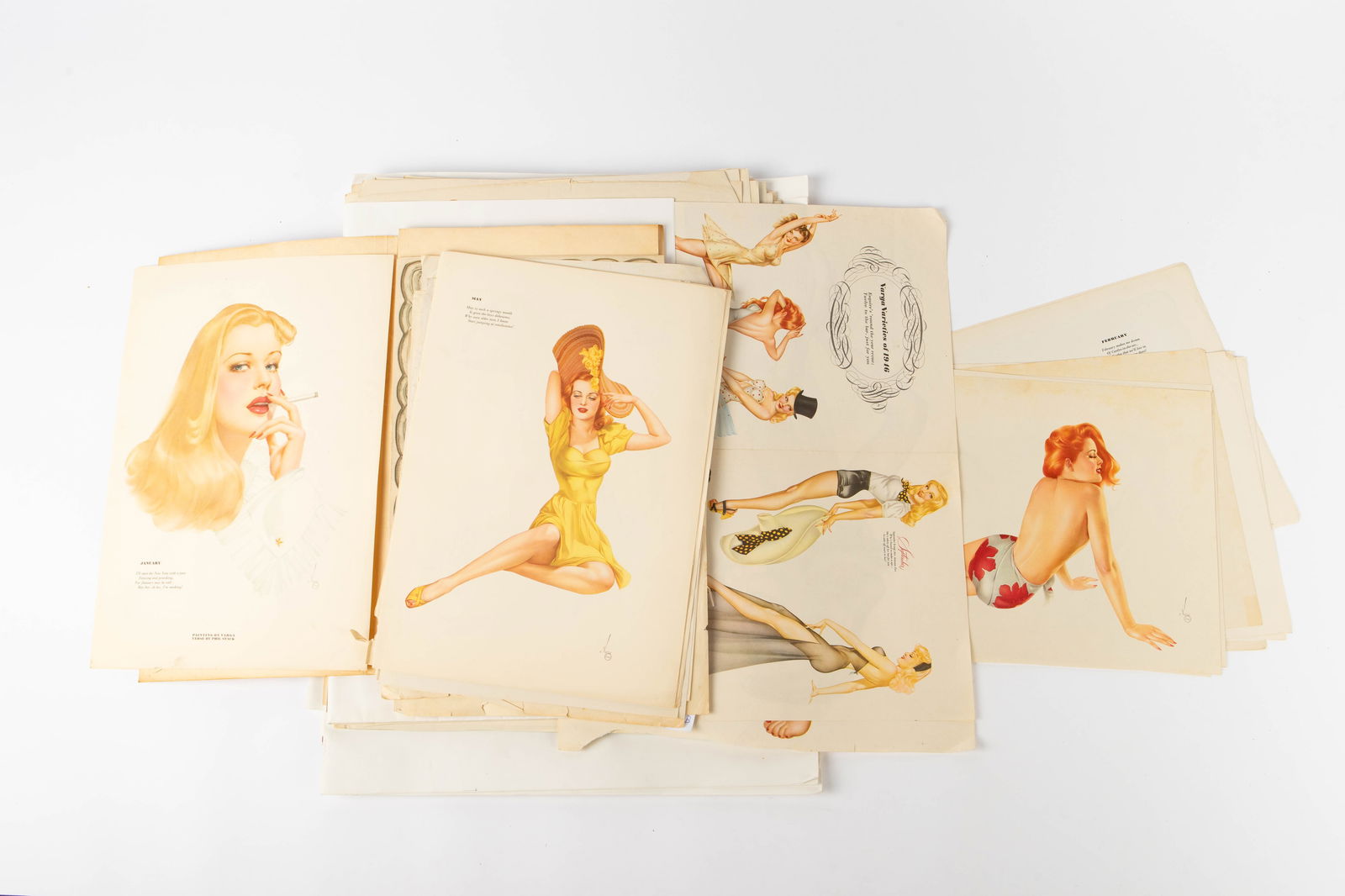 Lot: Esquire Magazine Vintage Vargas Pinups & Ads. (1 of 13)