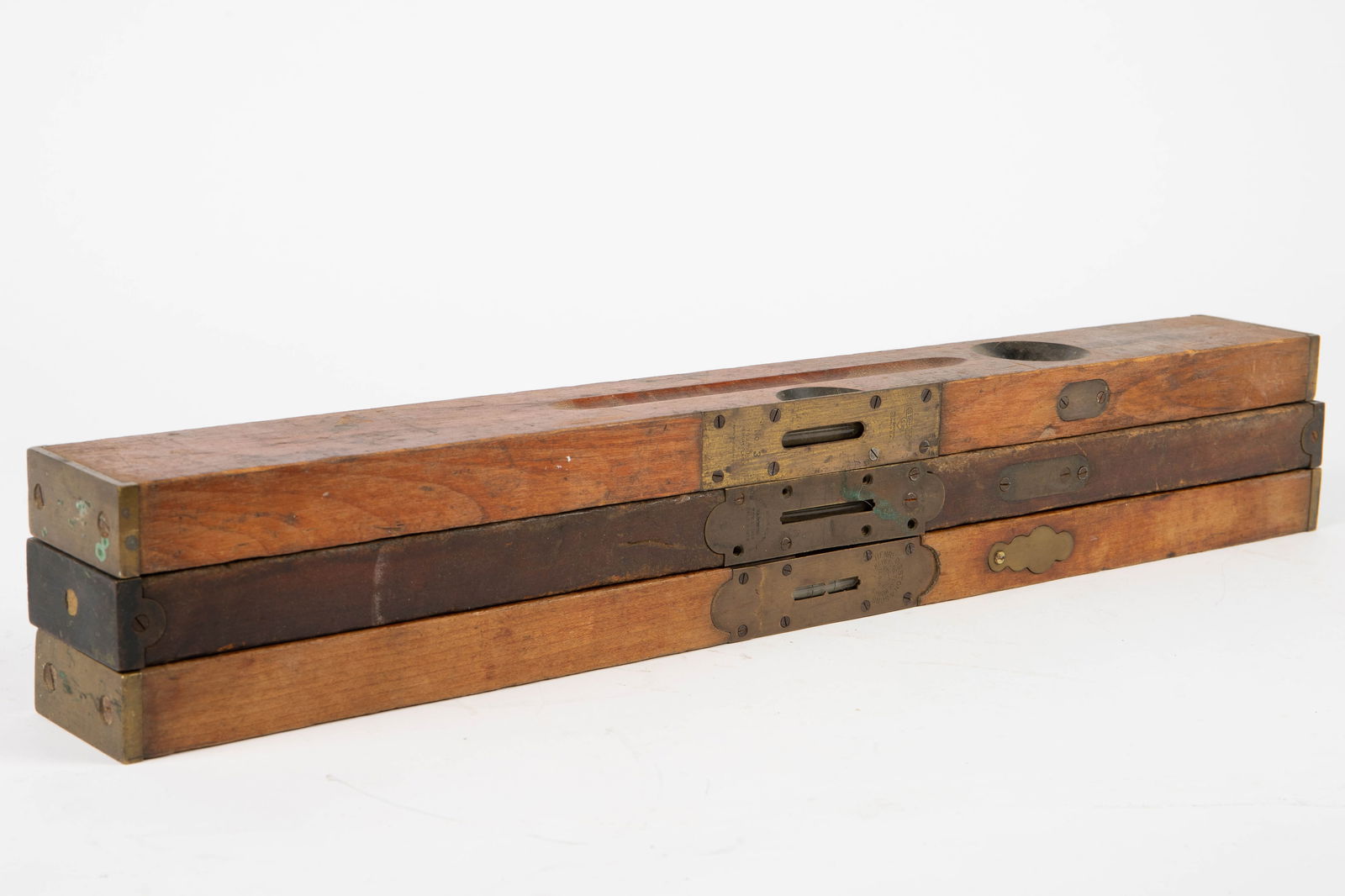 Lot of 3 Antique Wood Levels, Including Stanley. (1 of 6)