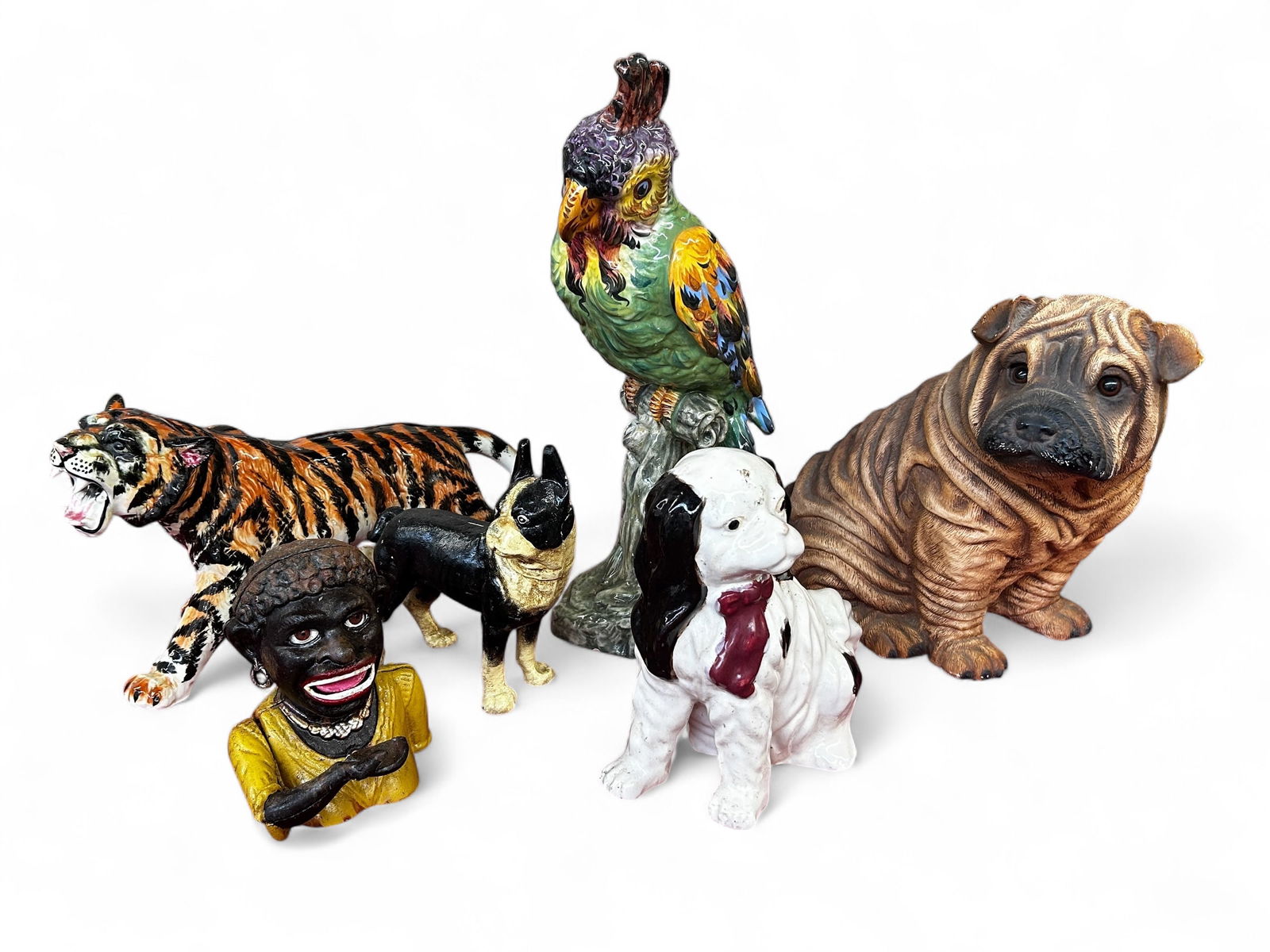 Lot of Cast Iron & Ceramic Figures, Mostly Animals (1 of 15)