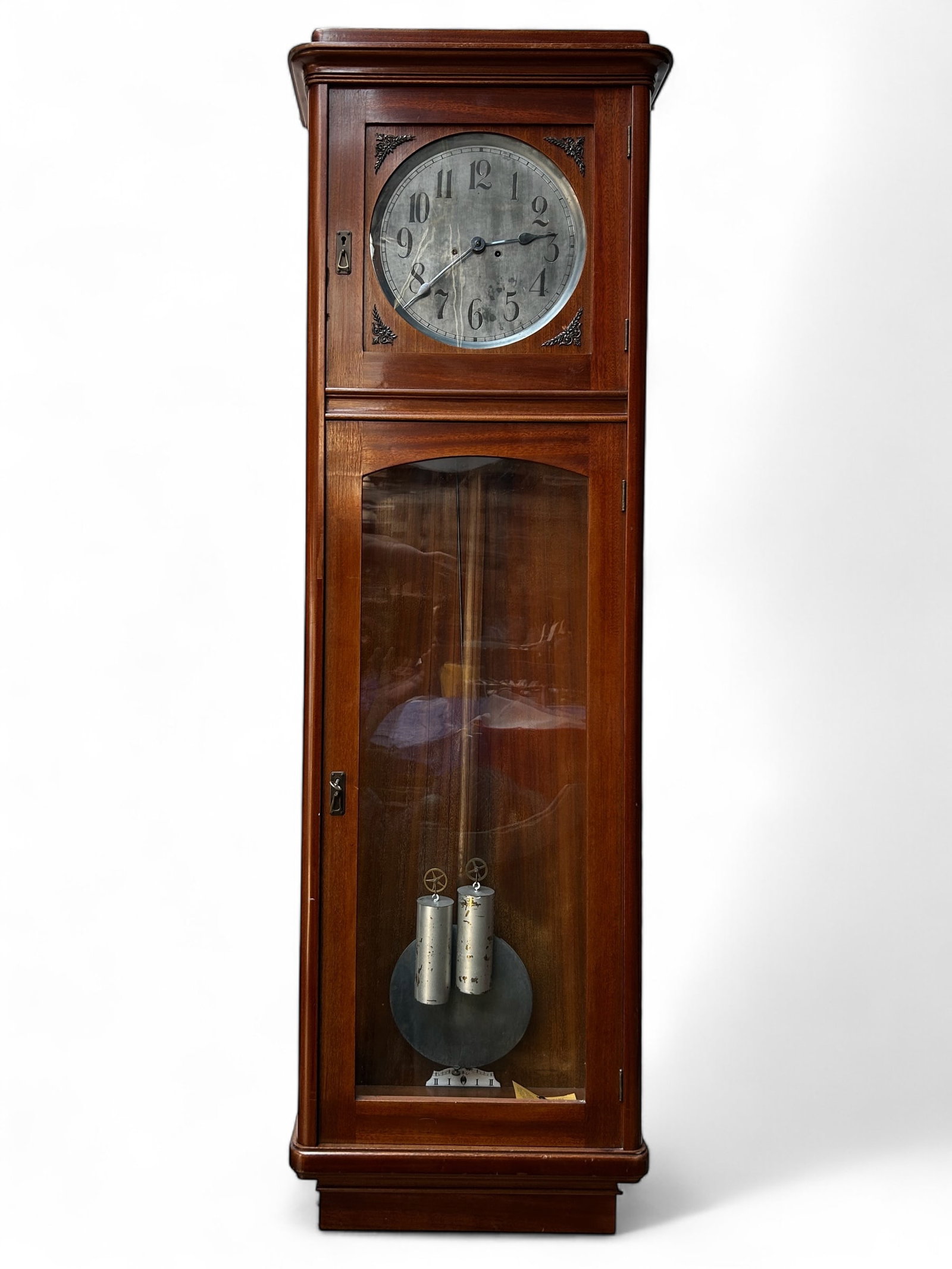 Antique German Mahogany Regulator Clock. (1 of 14)