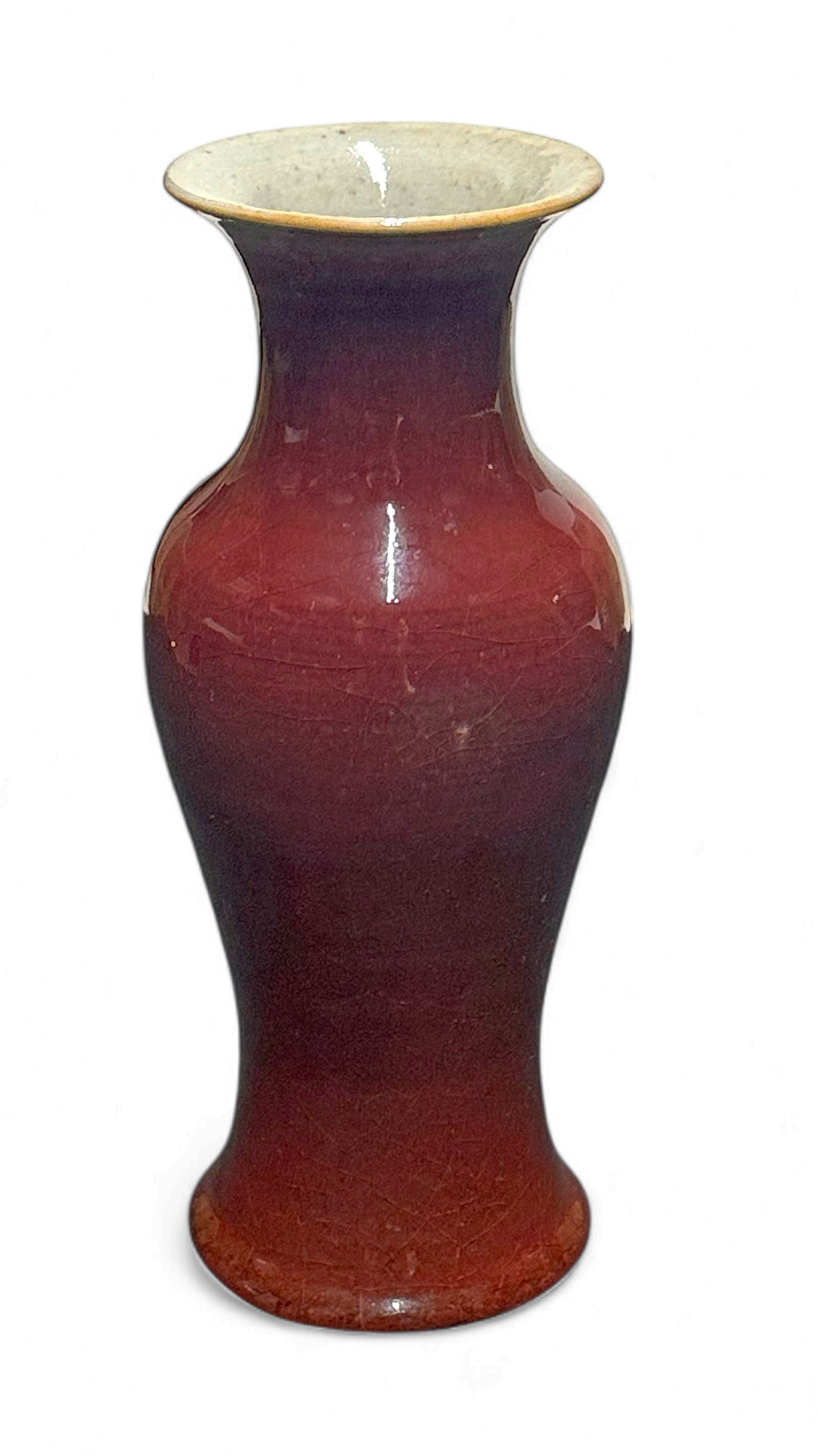 Chinese Red Flambe Vase. (1 of 4)