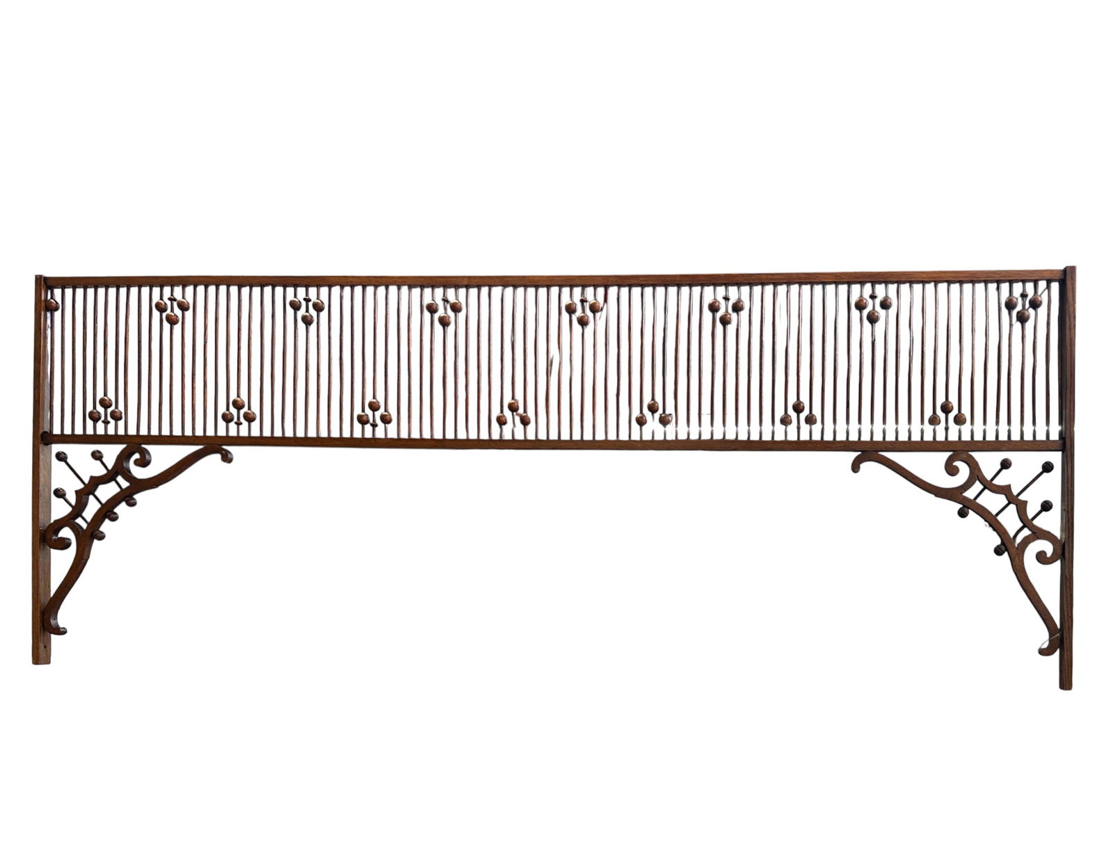 Victorian Oak Stick & Ball Architectural Fretwork: The piece looks to be in good overall condition. It measures 28" long and 72" wide. Third-party freight shipping or personal pickup is required. Please see our website for our shipping recommendations