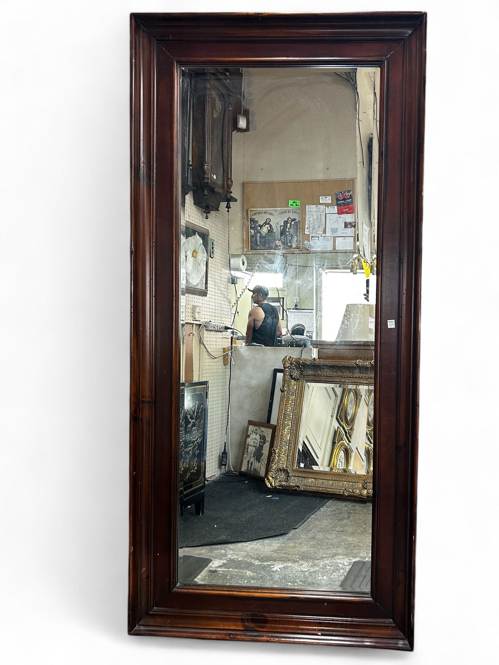 Large Bevelled Full Length Floor Mirror. (1 of 11)