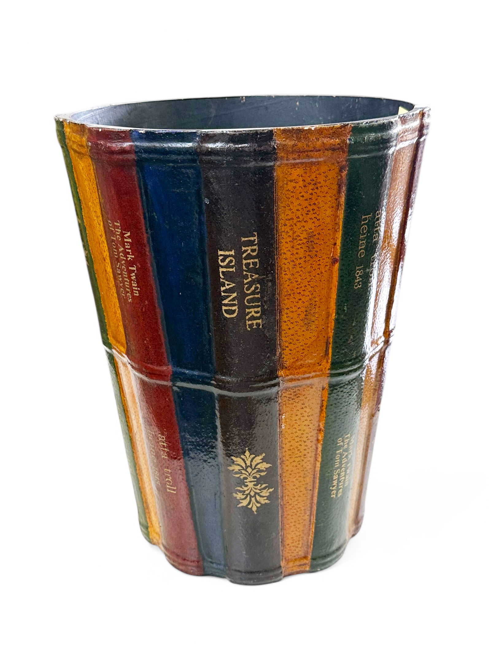 Lacquered Wood Book Spine Umbrella Stand. (1 of 4)