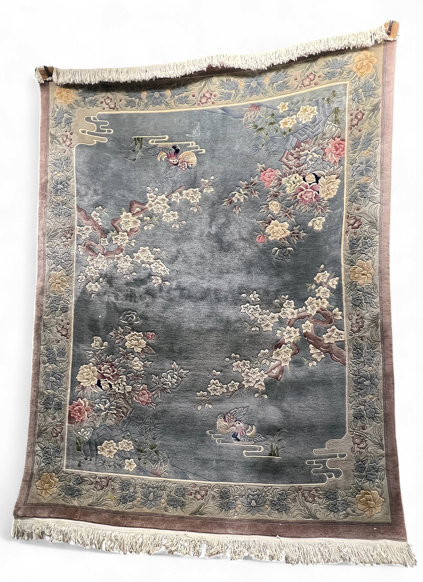 8' x 10' Chinese Sculptured Rug.: The rug has some furniture impressions in it, but is in good overall condition otherwise. In-house shipping is available for this rug. Please see our website about in house shipping procedures.
