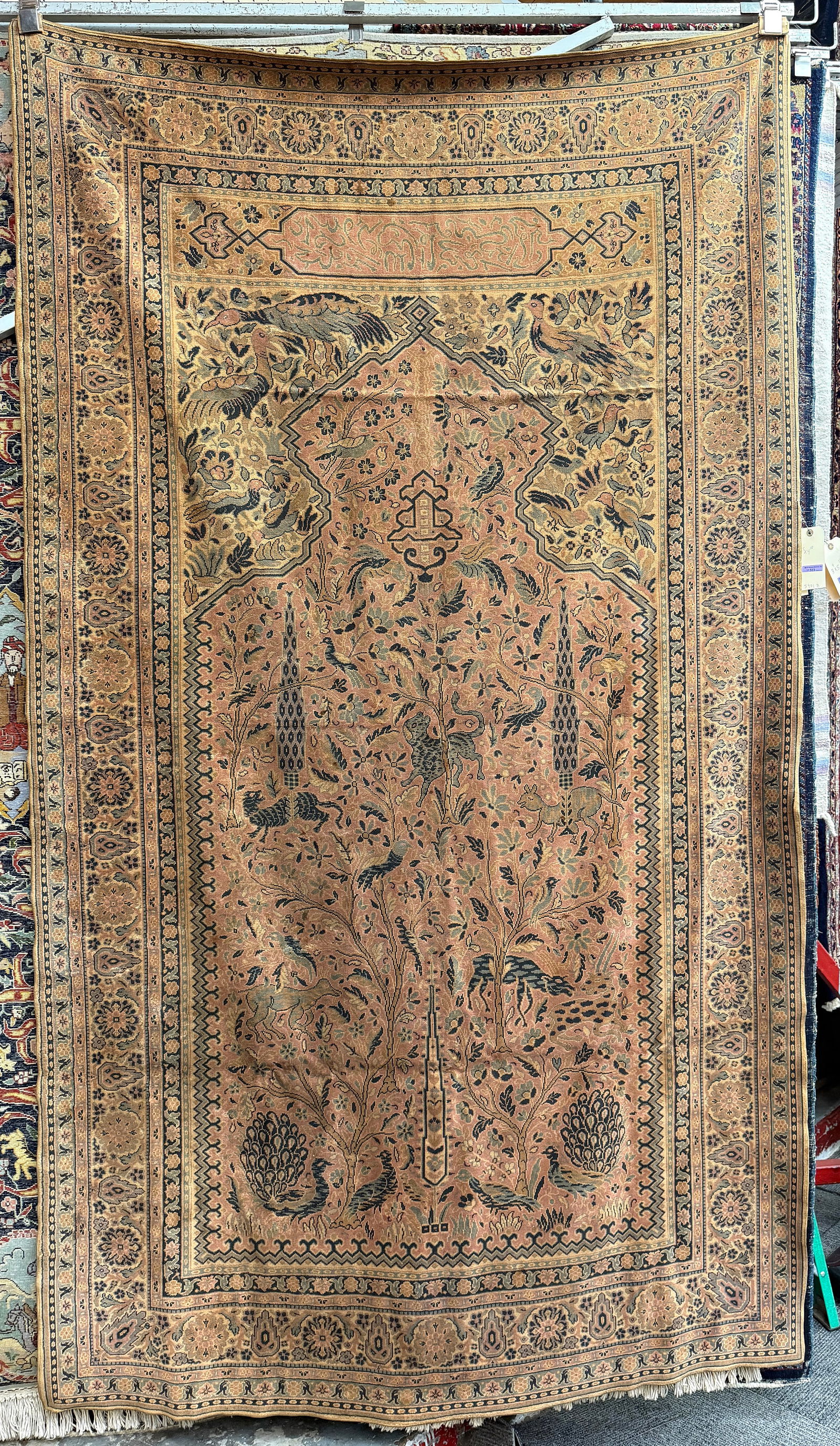 4' 10" x 8' 5" Thin Persian Pattern Rug / Tapestry (1 of 2)