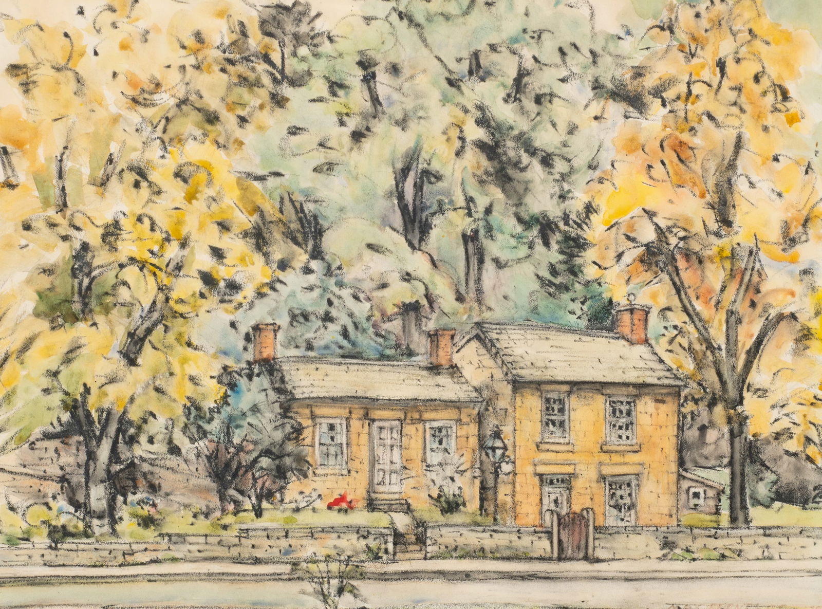 Watercolor of a House, Max Fernekes. (1 of 5)
