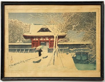 Vintage Kawase Hasui Japanese Woodblock Print.