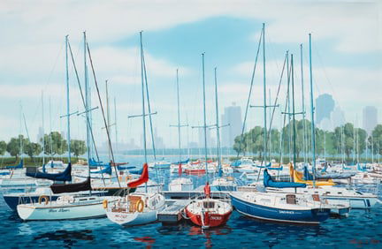 Large Chicago Harbor Scene, Chung S. Yoo.