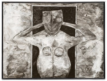 Large Abstract Figural Painting, Signed Sal.