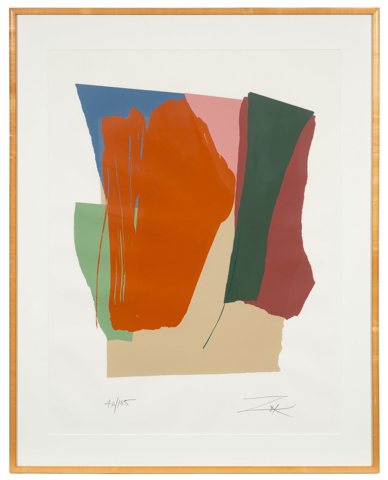 Green Card Sound II, Screenprint by Larry Zox.: Artist(s): Larry Zox Medium: Screenprint in colors. Signature(s): Pencil signed and numbered (42/185) in its lower margin. Paperwork: N/A Condition: Fleck of discoloration to the lower portion of the