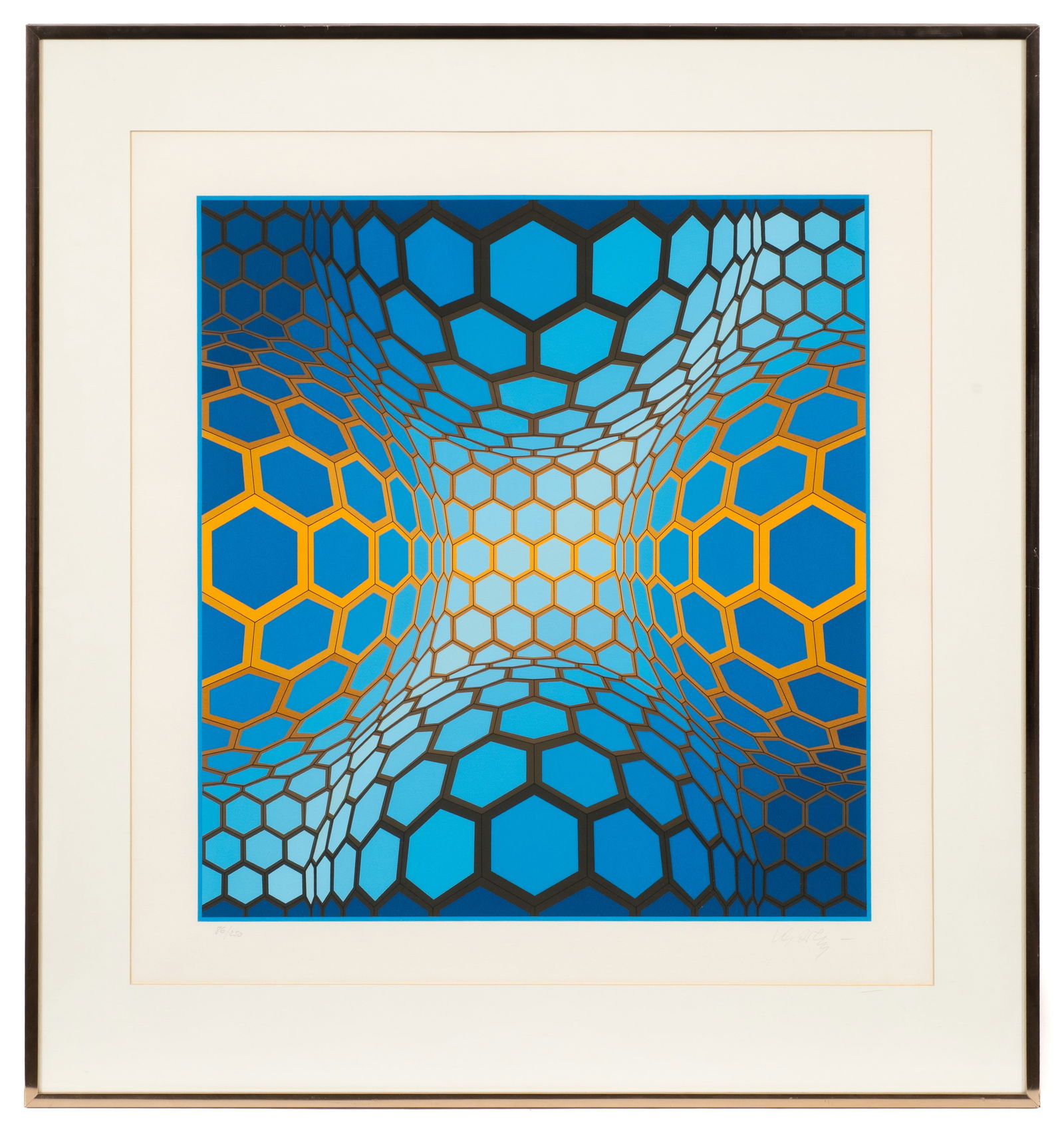 Pylla-2, Screenprint by Victor Vasarely.: Artist(s): Victor Vasarely (Franco-Hungarian, 1906-1997). Medium: Screenprint in colors. Signature(s): Pencil signed and numbered (86/250) in its lower margin. Paperwork: N/A Condition: Minor rippling