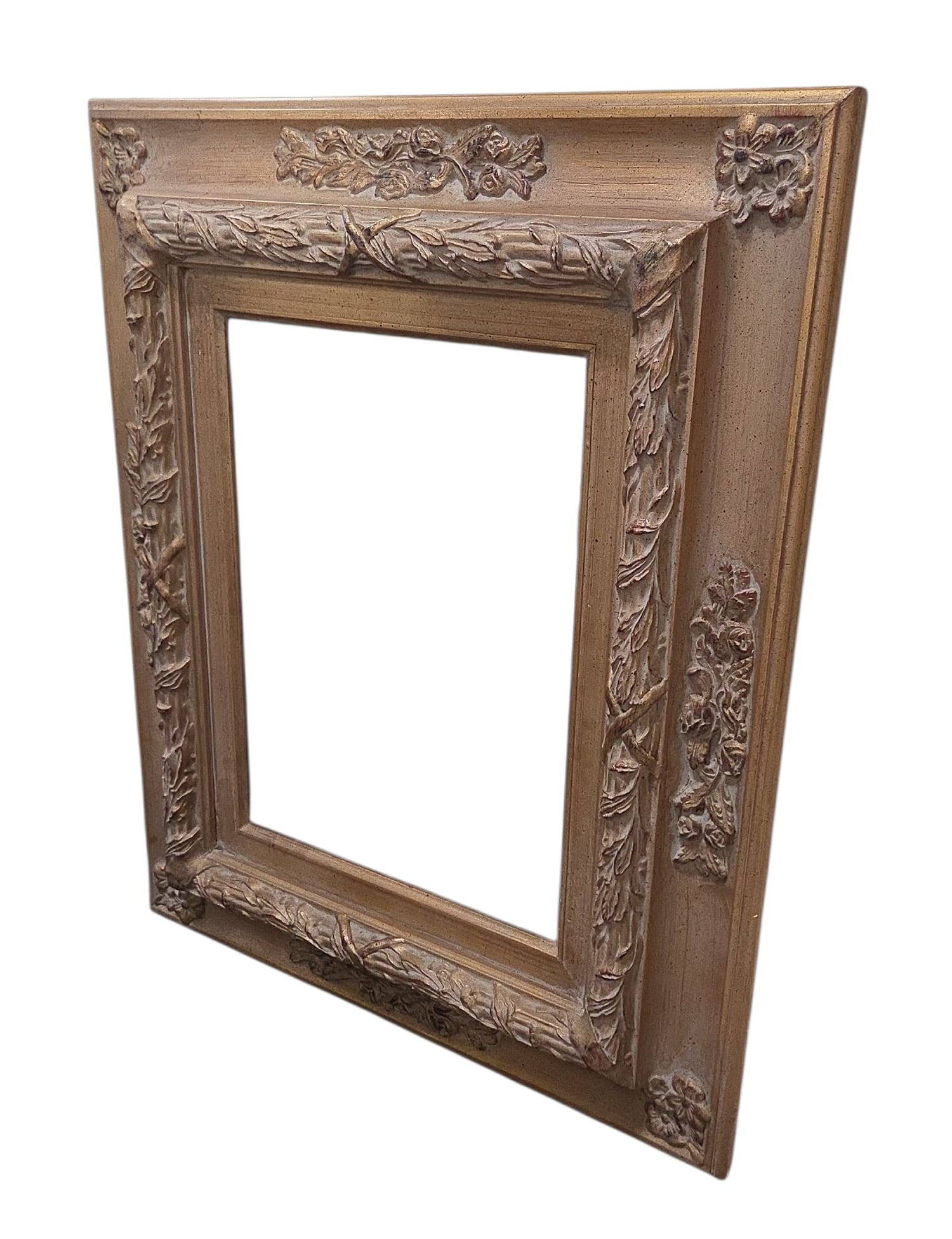 20th Century Carved and Gilded Picture Frame.: This frame has minor gilt loss, but looks to be in good condition otherwise. The frame opening measures 12" x 16", and the overall measurements are 22 1/2" x 26 1/2". In-house shipping is available. P