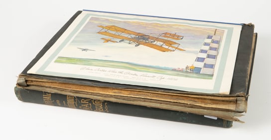 Lot of 2 Antique Books, War Record, Prints & More.