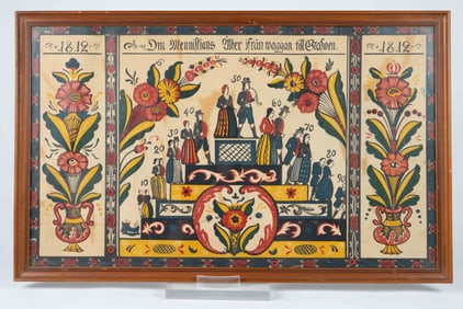 Old Swedish Folk Art Print, Steps of Life.
