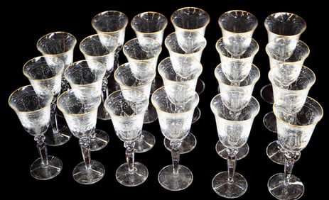 Set of 23 Waterford Crystal Charlemont Goblets.