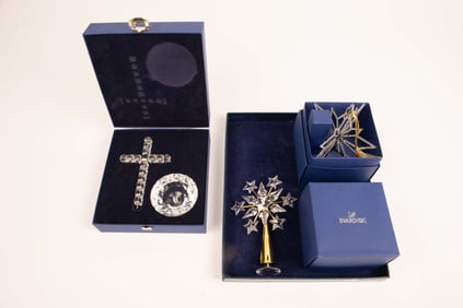 Swarovski Crystal Lot: Ornament, Cross, etc.