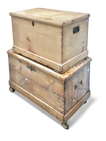 Two Vintage Rustic or Primitive Pine Chests.