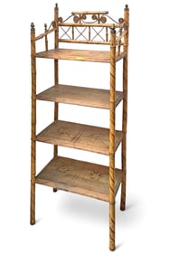 Victorian Four-Tier Bamboo What-Not Shelf.