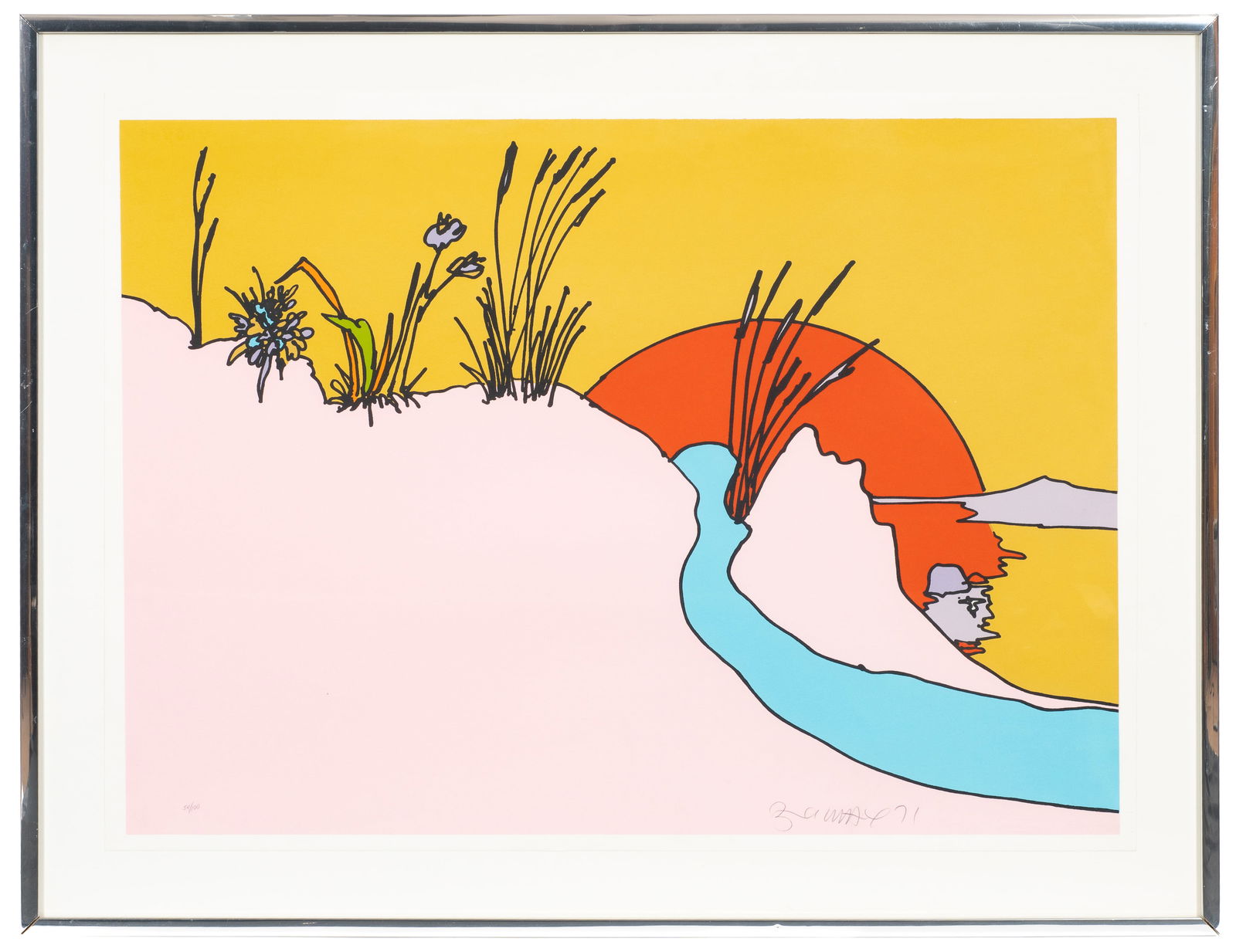 Sunshine Peace (Pink), Peter Max Serigraph.: Artist(s): Peter Max (German-American, b. 1937). Medium: Serigraph in colors. Signature(s): Pencil signed, dated (1971), and numbered (54/100) in its lower margin. Paperwork: N/A Condition: Minor sign