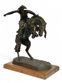 After Frederic Remington Bronze, Bronco Buster.