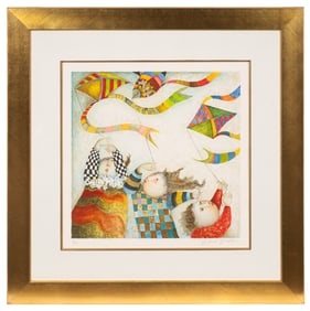 Children Flying Kites, Graciela Boulanger Litho.