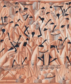 Figures at Work, Painting by Nawe.
