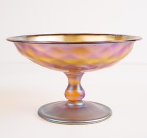 L.C.T. Tiffany Favrile Art Glass Compote.