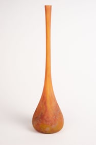Daum Nancy Soliflore Elongated Glass Vase.
