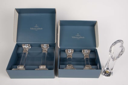 5 Crystal Items- Villeroy & Boch, Val St. Lambert.