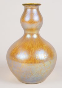 Loetz ? Candia Papillon 9" Double Gourd Vase.