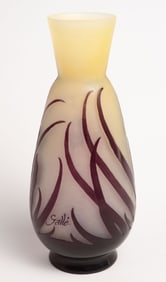 Cameo Glass Iris Flower Vase, Galle ?