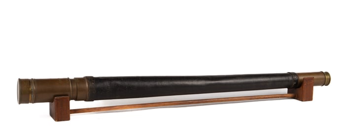 Antique Leather Wrapped Brass Ship Telescope.
