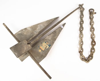 Vintage Danforth Boat Anchor w/ Chain.