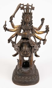 Bronze Sculpture of Lord Shiva on Lion.