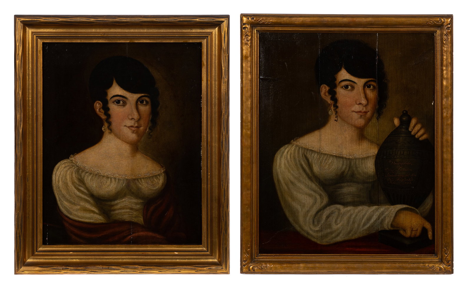 Early 19th Century Swiss Twin Sister Portraits. (1 of 13)